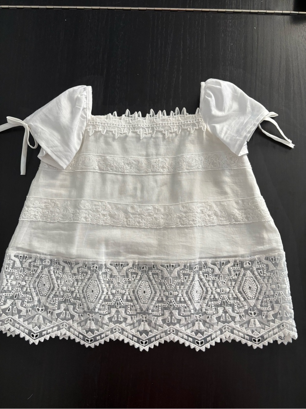 Ermanno Scervino White Cotton Lace-Trim Top